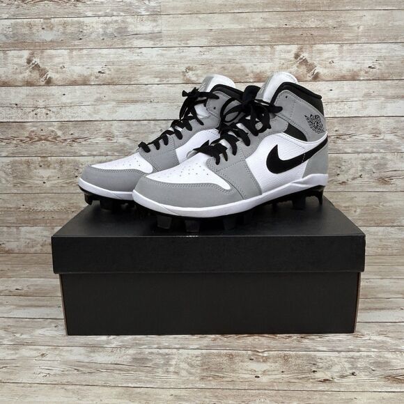 Air Jordan 1 Retro MCS Light Smoke Grey Size 8.5 Baseball Cleats AV5354-012 - Picture 6 of 13